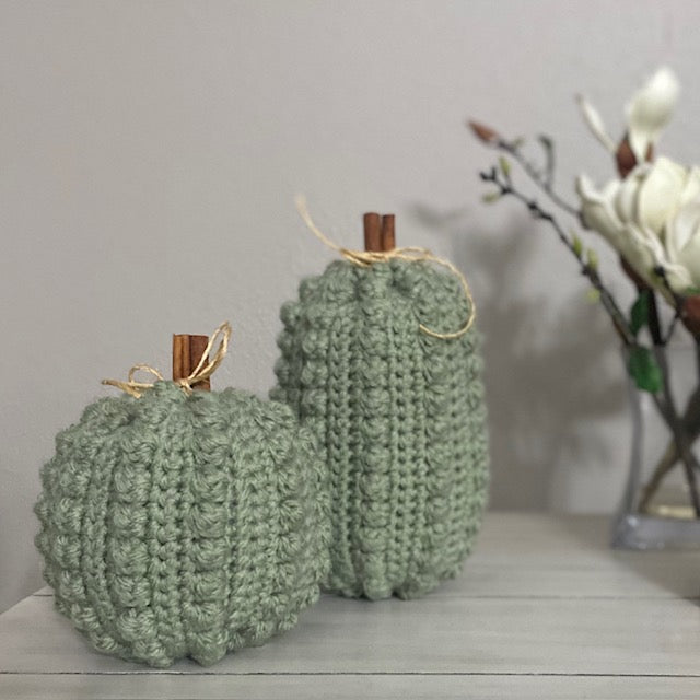 Bobble Stitch Pumpkin - Oblong