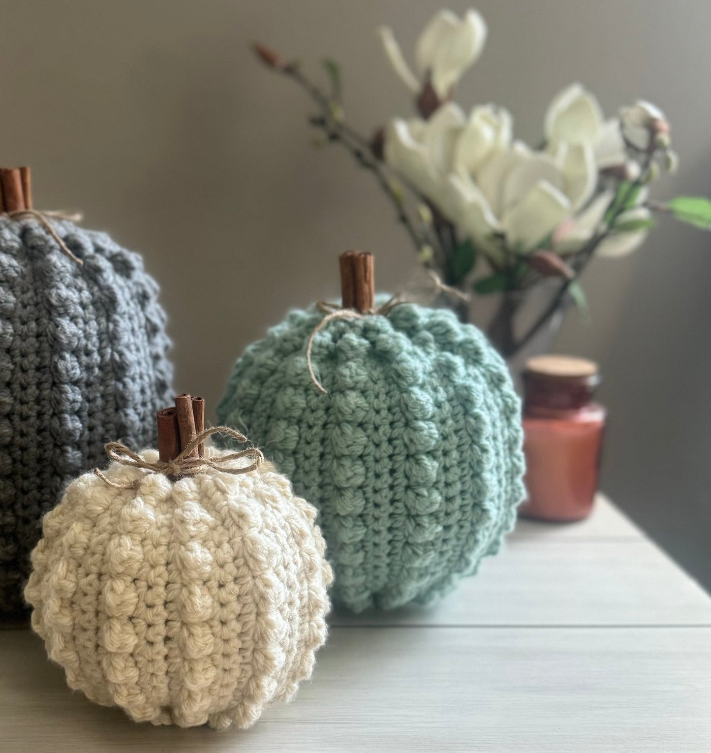 Bobble Stitch Pumpkin - Round