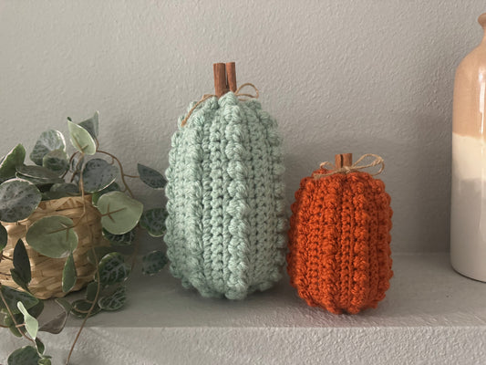 Bobble Stitch Pumpkin - Oblong