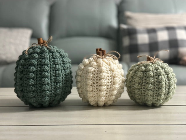 Bobble Stitch Pumpkin - Round